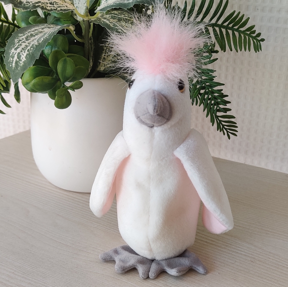 TY The Beanie Babies Collection "Kuku" Cockatoo 1998 Retired Plush Bird 7"